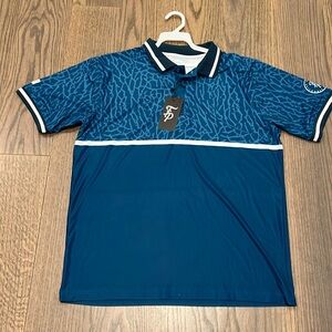 Men’s Blue multi golf polo shirt medium